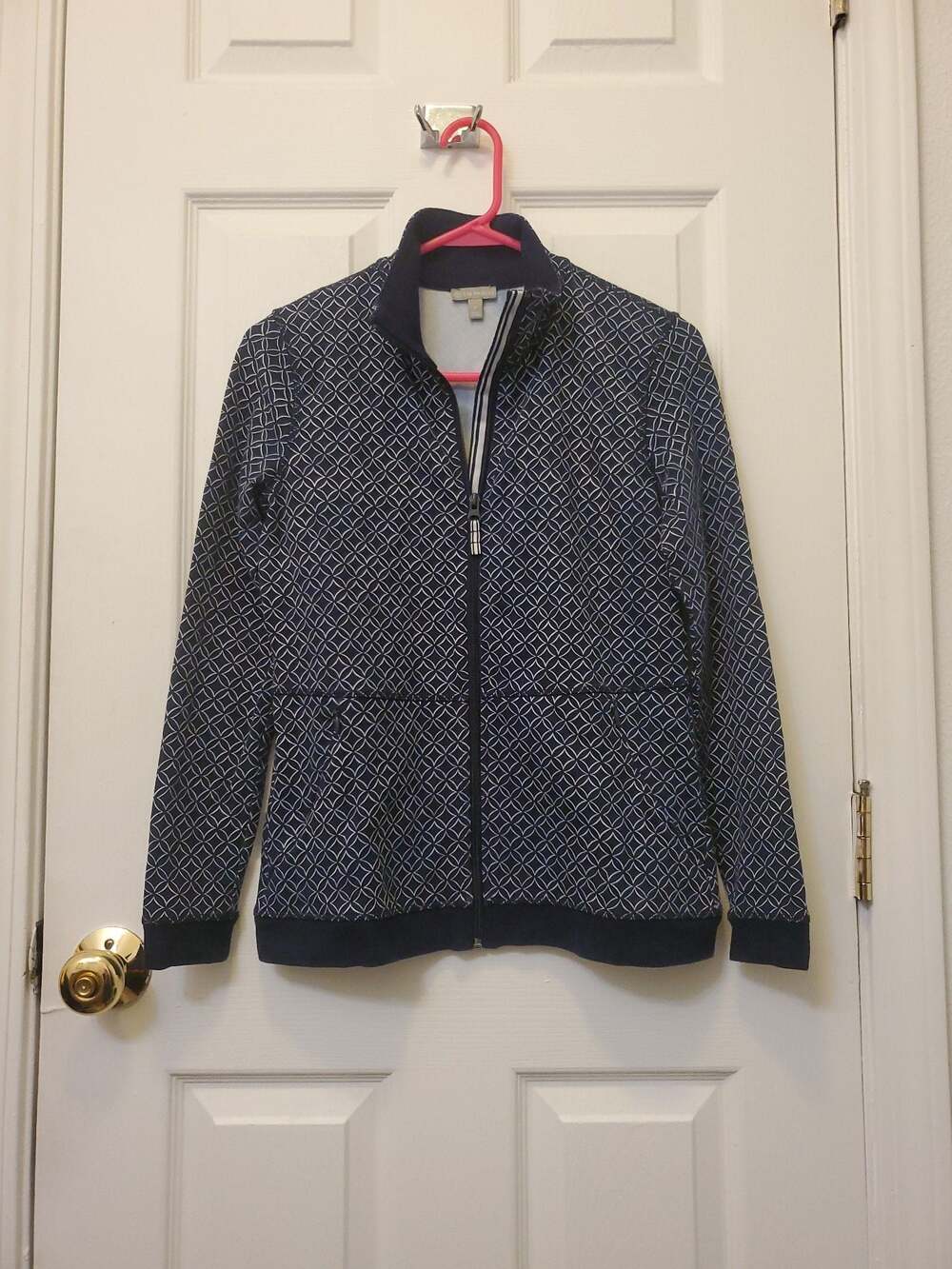 T by Talbots Everyday Yoga Geometric Print Full-Zip Jacket